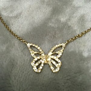 Kate Spade gold w/ cz  butterfly necklace